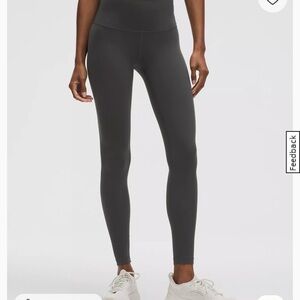 LULULEMON Wunder Train High Rise Tight Graphite Grey Leggings Size 2 28” Leg